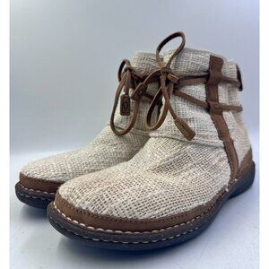 UGG Australia Women Ladies Jute Tie Up Faux Fur Insulated Low Ankle Boots Sz 9